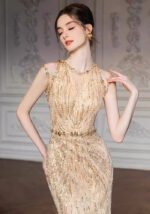 Champagne Gold Sequin Mermaid Gown