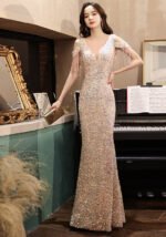 Women's Luxury Sequin Evening Gown Perfect for Banquets Parties Dresses
