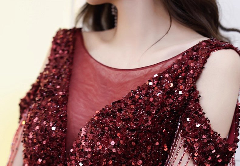 Women's Luxury Sequin Evening Gown Perfect for Banquets Parties Dresses