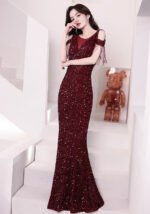 Women's Luxury Sequin Evening Gown Perfect for Banquets Parties Dresses
