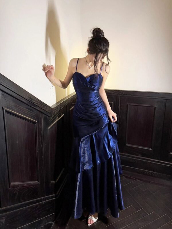 Elegant Royal Blue Spaghetti Strap Prom Dress Mermaid Evening Gown