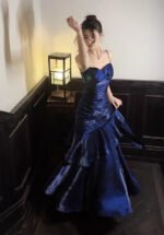 Elegant Royal Blue Spaghetti Strap Prom Dress Mermaid Evening Gown
