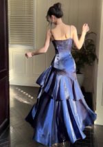 Elegant Royal Blue Spaghetti Strap Prom Dress Mermaid Evening Gown
