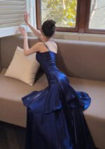 Elegant Royal Blue Spaghetti Strap Prom Dress Mermaid Evening Gown