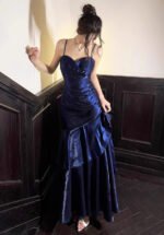 Elegant Royal Blue Spaghetti Strap Prom Dress Mermaid Evening Gown
