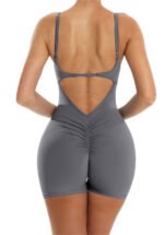 Sleeveless Backless One-Piece Spaghetti Strap Bodycon Yoga Romper