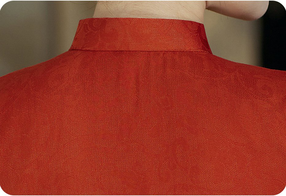 Vintage Red Jacquard Qipao Cheongsam Dress