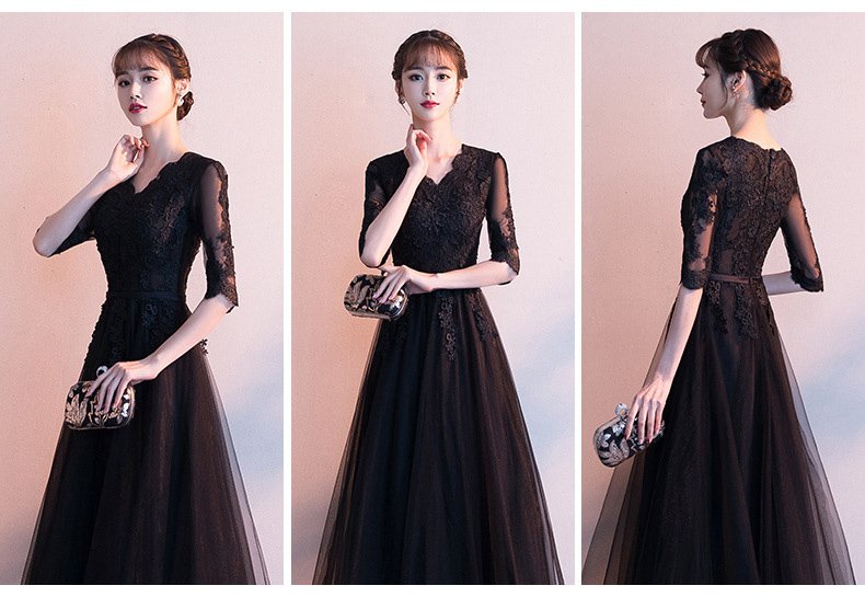 Elegant A-Line Lace Tulle Evening Gown Formal Prom Dress
